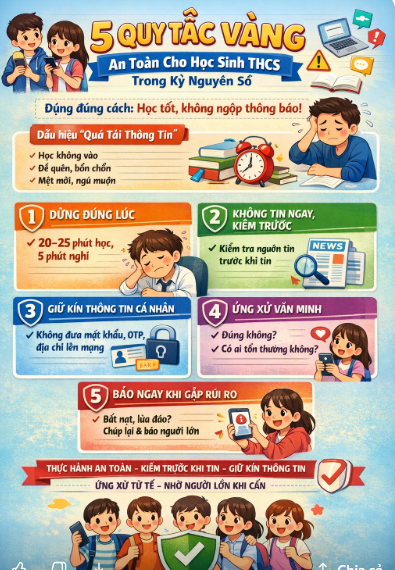 5 QUY TẮC VÀNG AN TOÀN CHO HỌC SINH THCS